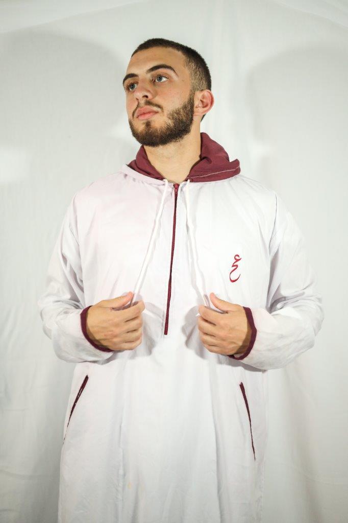 White-Maroon Thobe